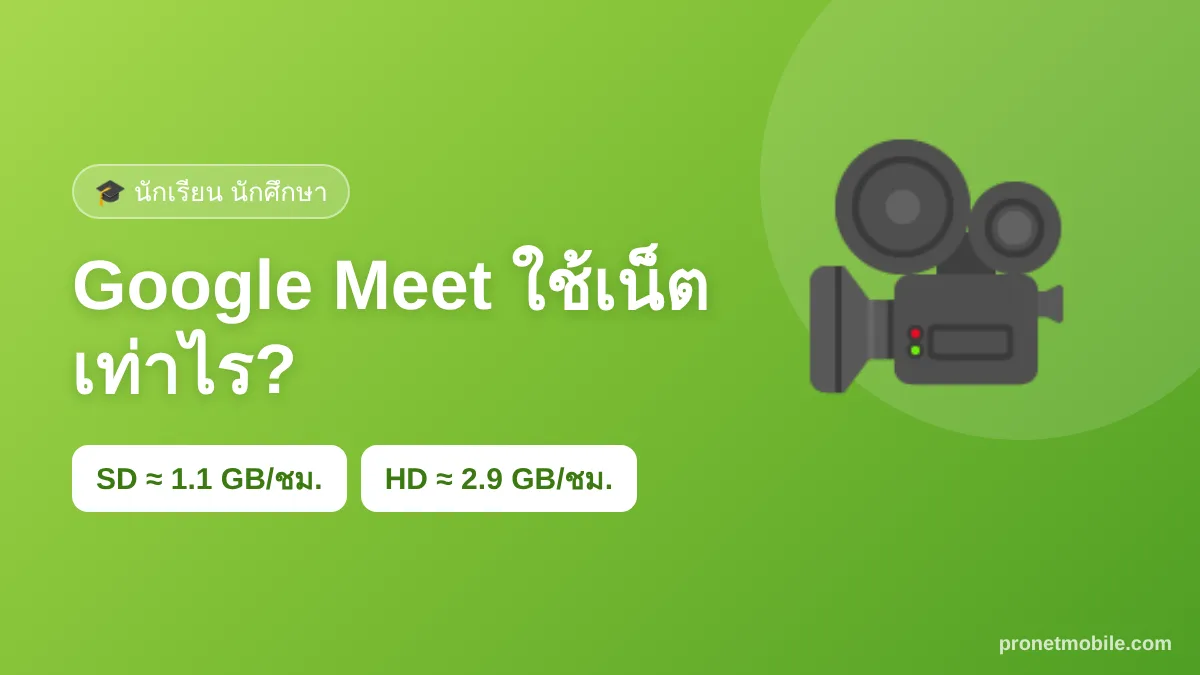 Google Meet ใช้เน็ตเท่าไร เรียนออนไลน์ 1 ชั่วโมงกี่ GB