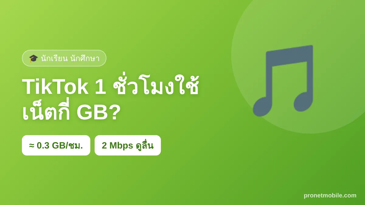 TikTok 1 ชั่วโมงใช้เน็ตกี่ GB