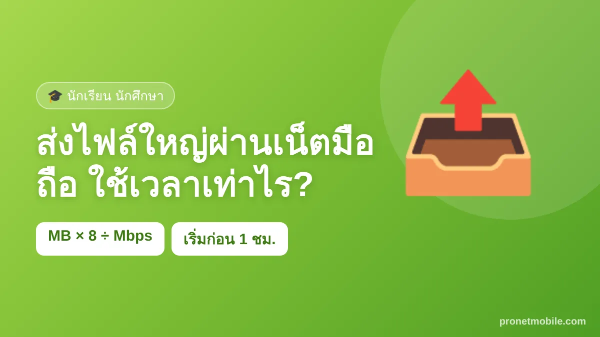 ส่งไฟล์งานใหญ่ผ่านเน็ตมือถือ ใช้เวลานานแค่ไหน
